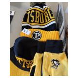 Lot of Pittsburgh Merch, umbrella, hats, gloves