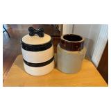Stoneware canning crock, ceramic cookie jar