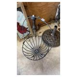 Black wrought iron hanging basket