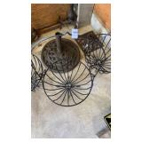 Black wrought iron hanging basket