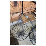 Black wrought iron hanging basket