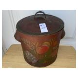 Vintage hand painted lidded canister