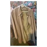 Vintage-style tan trench coat