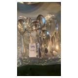 Silver plated spoons and knives
