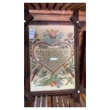 Framed Pennsylvania Dutch Haus Segen folk art