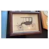 4 Vintage Horse Drawn Wagon Prints