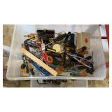 Container of screwdrivers, scissors, etc.