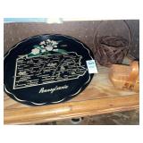 Pennsylvania tin & small decorative baskets