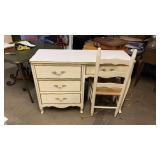 Wooden White Desk and Chair