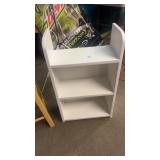 3-tier white laminate bookshelf