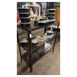 2 Level Black Metal Shelving Unit