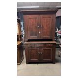 Antique Stepback Cupboard , 2pc, 54x22x83in.