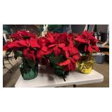 Festive Faux Red Poinsettias