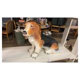 Cement Beagle Yard Decor 14in. High