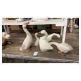 Assorted small geese yard figurines