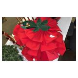 Lot of Christmas Bows and Candelabra Window