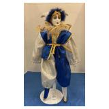 Vintage Brinn  Jester porcelain 15 in doll