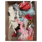 Tray lot of Vintage Barbie clothes and