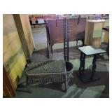 Wicker foot stool and CD towers