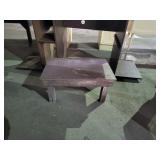 Wooden stool and misc items