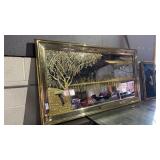 Vintage Hollywood Regency Gold Etched Wall Mirror