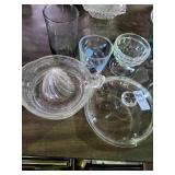 Glass juicer and misc Glass ware
