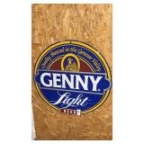 Vintage Genny Light beer promotional metal sign