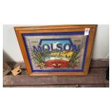 Vintage Molson Beer mirrored sign 20x16in