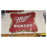 vintage Miller High Life metal sign 30x23in
