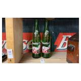 2 vintage glass Mountain Dew bottles one pint
