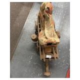 Vintage wooden covered wagon model
