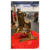 19th-century lacquered brass monocular compound