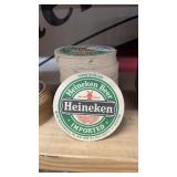Vintage round paper Heineken beer coasters