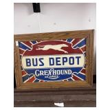 Bus Depot Greyhound Lines Sign 35 in by 25 in