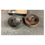Vintage cake flour pans and kitchen utensils