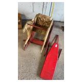 Vintage wooden double horse shoo-fly gliding