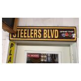 Steelers Blvd Metal Sign 36x8in.