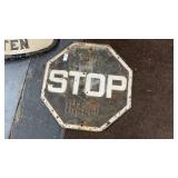 Vintage Metal Stop Sign 2x2ft