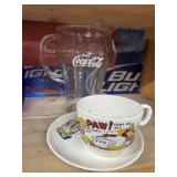 Large Coca Cola Glass and Vintage Hillbilly PAW