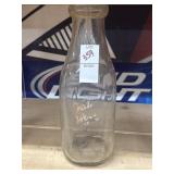 Vintage Vale Wood Dairy Glass Milk Bottle