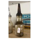 Vintage 1-quart glass motor oil bottle
