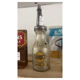 Vintage 1-quart Sunoco Motor Oil Glass Bottle