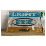 Vintage Genesee Light Beer plastic bar sign