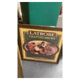 Vintage Latrobe crafted brews wood framed sign