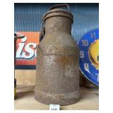 Vintage Metal Milk/Cream Can Lidded with Chain