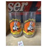 Two Happy Birthday Bugs Glasses 1990