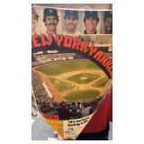 Vintage New York Yankees 1980 schedule poster
