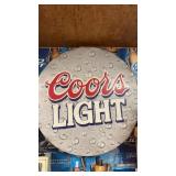 Metal Coors light bottle cap sign 40inch diameter