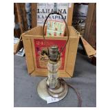 Vintage MCM stacked glass table lamp & toys