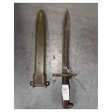 Vintage U.S. Military M1 Garand Rifle Bayonet AFH